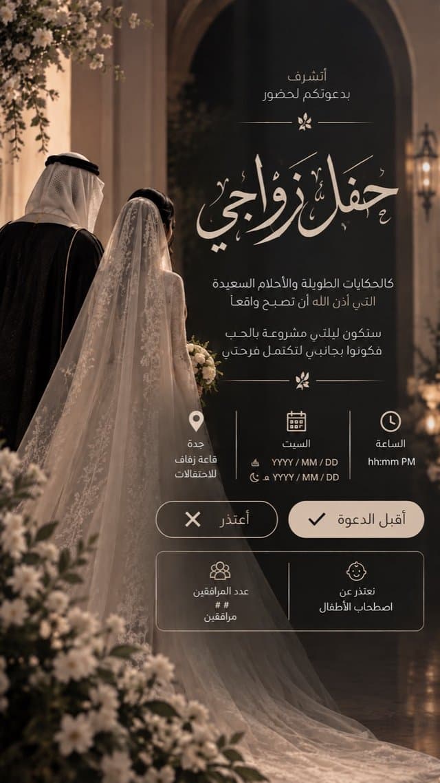 زفاف — البشت الأسود: بشت أسود ومبخرة ذهبية بتفاصيل شامبين.